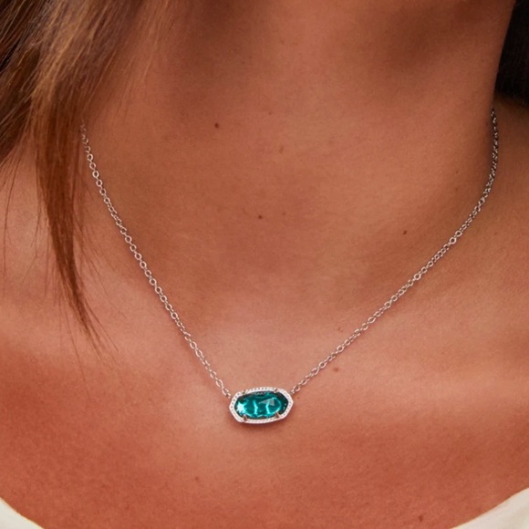 Elisa Silver Pendant Necklace in London Blue Glass - Picture 1 of 3